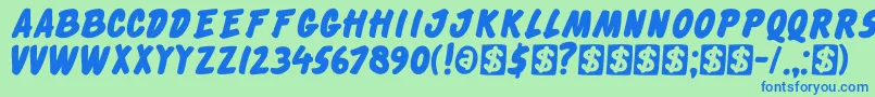 DkCheckout Font – Blue Fonts on Green Background