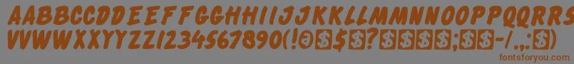 DkCheckout Font – Brown Fonts on Gray Background