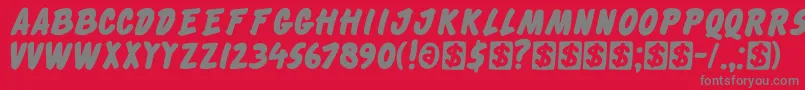 DkCheckout Font – Gray Fonts on Red Background