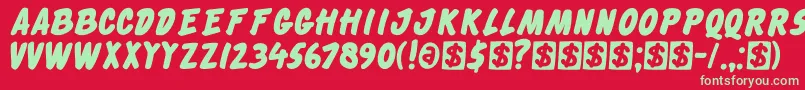 DkCheckout Font – Green Fonts on Red Background