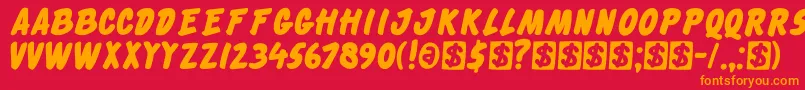 DkCheckout Font – Orange Fonts on Red Background