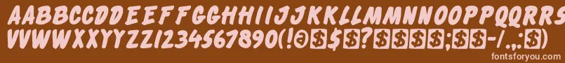 DkCheckout Font – Pink Fonts on Brown Background