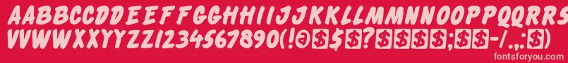 DkCheckout Font – Pink Fonts on Red Background