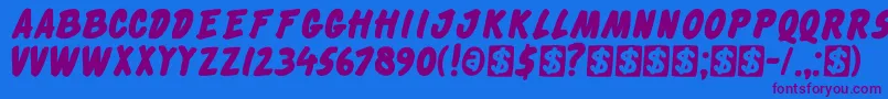 DkCheckout-Schriftart – Violette Schriften auf blauem Hintergrund