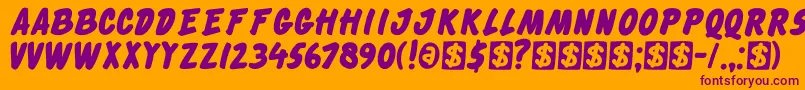 DkCheckout Font – Purple Fonts on Orange Background