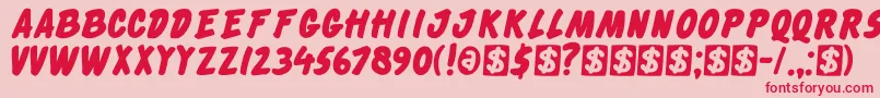 DkCheckout Font – Red Fonts on Pink Background