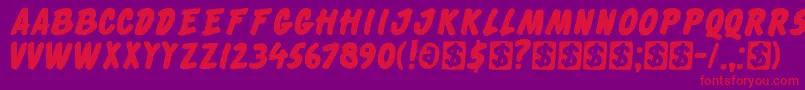 DkCheckout-Schriftart – Rote Schriften auf violettem Hintergrund