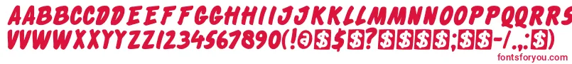 DkCheckout Font – Red Fonts on White Background