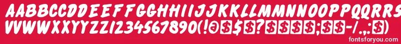 DkCheckout Font – White Fonts on Red Background