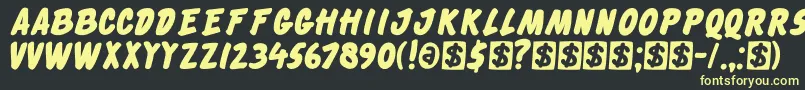 DkCheckout Font – Yellow Fonts on Black Background