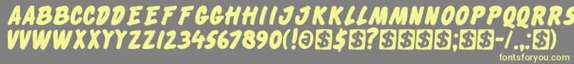 DkCheckout Font – Yellow Fonts on Gray Background