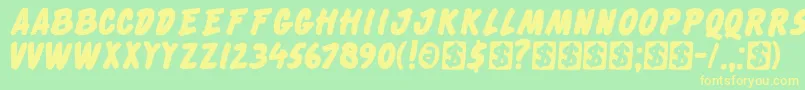 DkCheckout Font – Yellow Fonts on Green Background