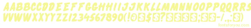 DkCheckout Font – Yellow Fonts on White Background
