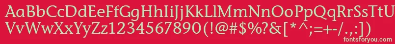 StoneInfItcTtMedium Font – Green Fonts on Red Background
