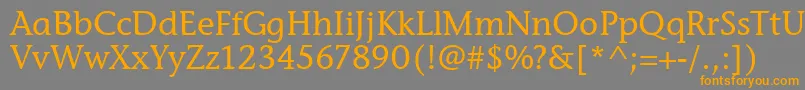 フォントStoneInfItcTtMedium – オレンジの文字は灰色の背景にあります。