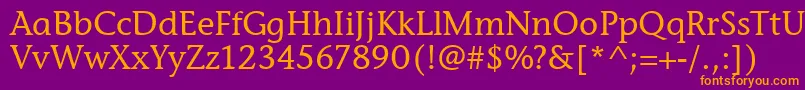 フォントStoneInfItcTtMedium – 紫色の背景にオレンジのフォント