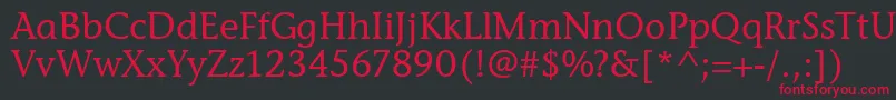 フォントStoneInfItcTtMedium – 黒い背景に赤い文字