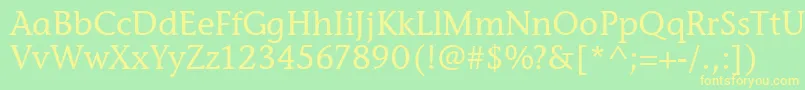 StoneInfItcTtMedium Font – Yellow Fonts on Green Background
