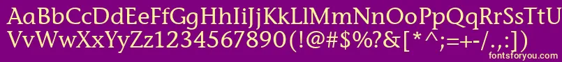 フォントStoneInfItcTtMedium – 紫の背景に黄色のフォント