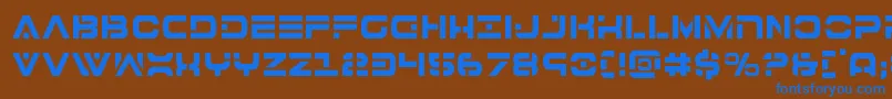 7thservicecond Font – Blue Fonts on Brown Background