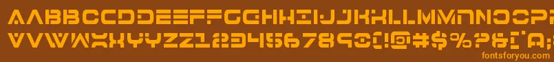 7thservicecond Font – Orange Fonts on Brown Background