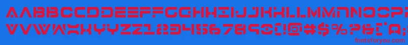 7thservicecond Font – Red Fonts on Blue Background