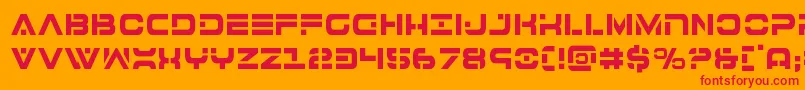 7thservicecond Font – Red Fonts on Orange Background