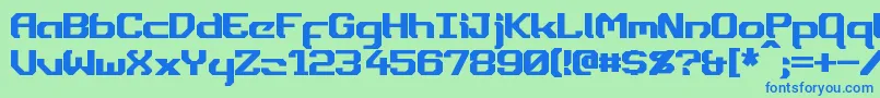Dynotherm Font – Blue Fonts on Green Background