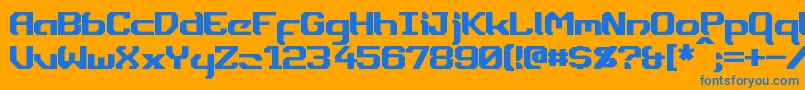 Dynotherm Font – Blue Fonts on Orange Background