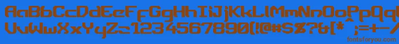 Dynotherm Font – Brown Fonts on Blue Background