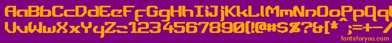 Dynotherm Font – Orange Fonts on Purple Background