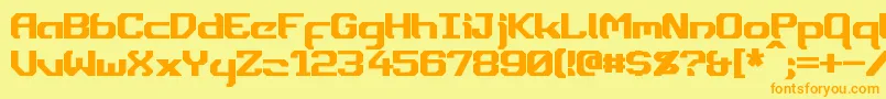 Dynotherm Font – Orange Fonts on Yellow Background