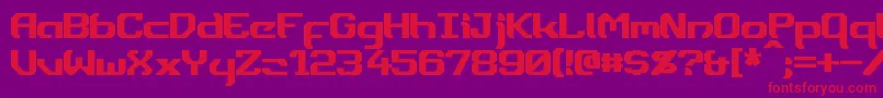 フォントDynotherm – 紫の背景に赤い文字