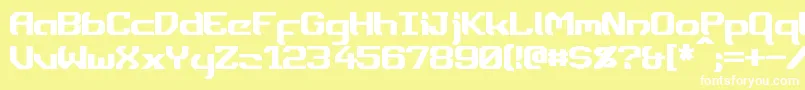 Dynotherm Font – White Fonts on Yellow Background
