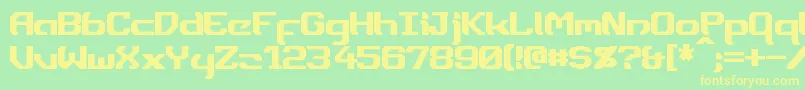 Dynotherm Font – Yellow Fonts on Green Background
