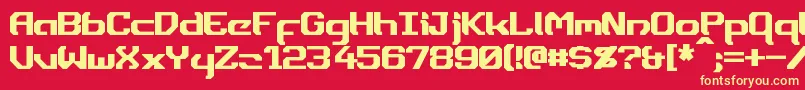 Dynotherm Font – Yellow Fonts on Red Background