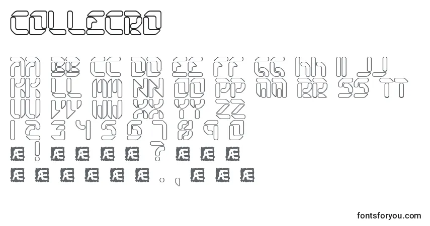 A fonte Collecro – alfabeto, números, caracteres especiais