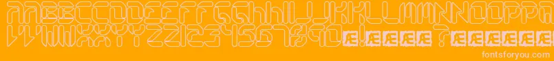 Collecro-Schriftart – Rosa Schriften auf orangefarbenem Hintergrund