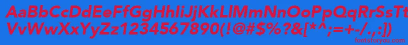 ExpoBlackSsiBlackItalic Font – Red Fonts on Blue Background