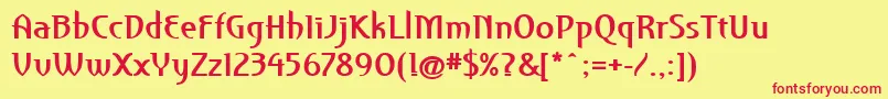 PfroyaleBold Font – Red Fonts on Yellow Background