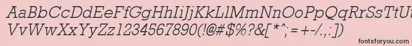 RockneyLightItalic Font – Black Fonts on Pink Background