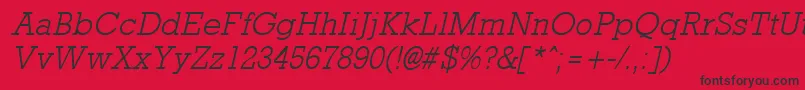 RockneyLightItalic Font – Black Fonts on Red Background