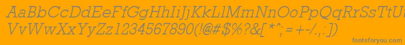 RockneyLightItalic Font – Gray Fonts on Orange Background