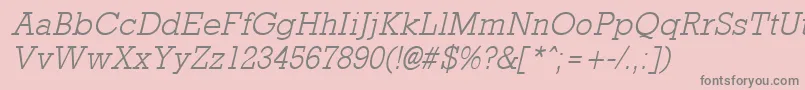 RockneyLightItalic Font – Gray Fonts on Pink Background