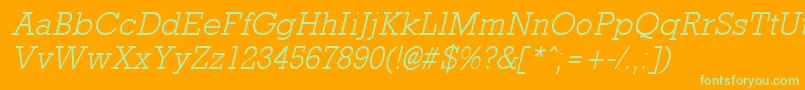 RockneyLightItalic Font – Green Fonts on Orange Background