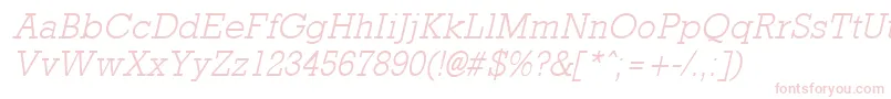 RockneyLightItalic-fontti – vaaleanpunaiset fontit