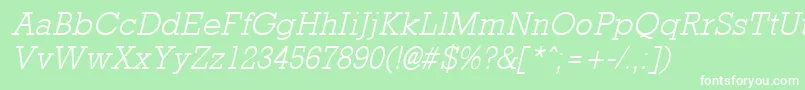 RockneyLightItalic Font – White Fonts on Green Background