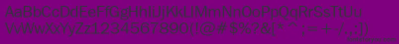 Fonte FranklinGothicItcBookBt – fontes pretas em um fundo violeta
