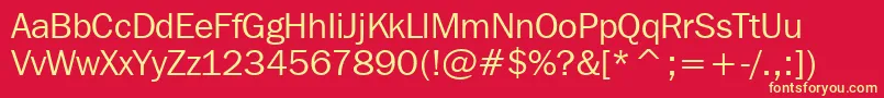 FranklinGothicItcBookBt Font – Yellow Fonts on Red Background