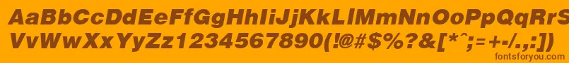 Fonte Arenablack ffy – fontes marrons em um fundo laranja